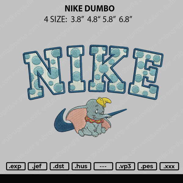 Nike Dumbo Embroidery File 4 size