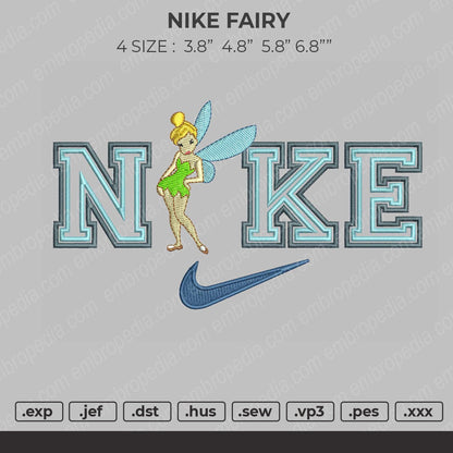 Nike Fairy Embroidery File 4 size