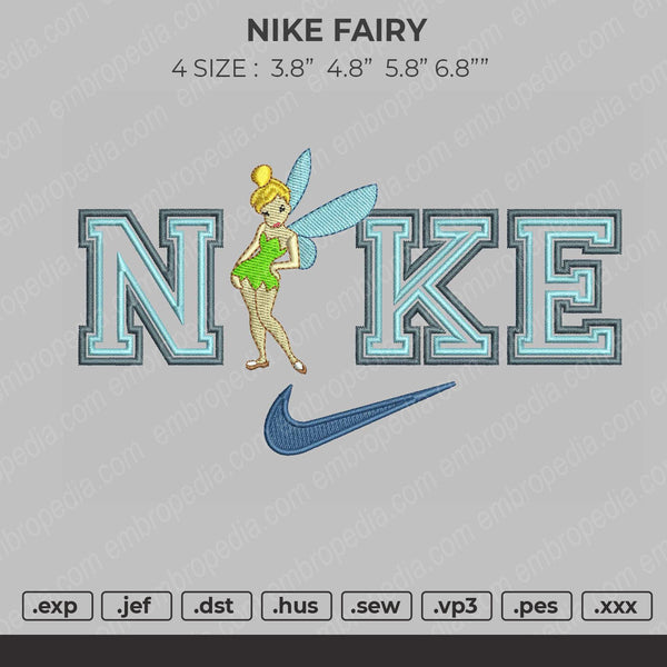 Nike Fairy Embroidery File 4 size