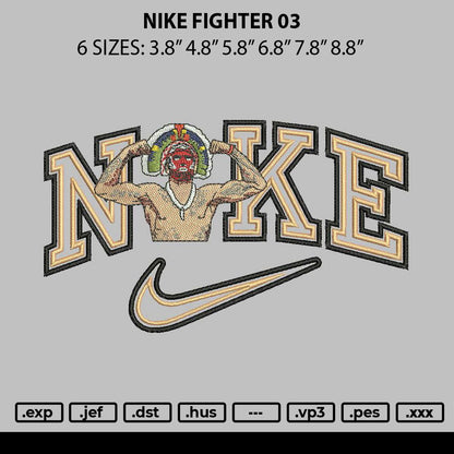 Nike Fighter 03 Embroidery File 6 sizes