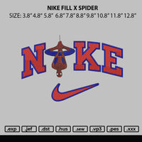 Nike Fill X spiderman Embroidery File 4 size