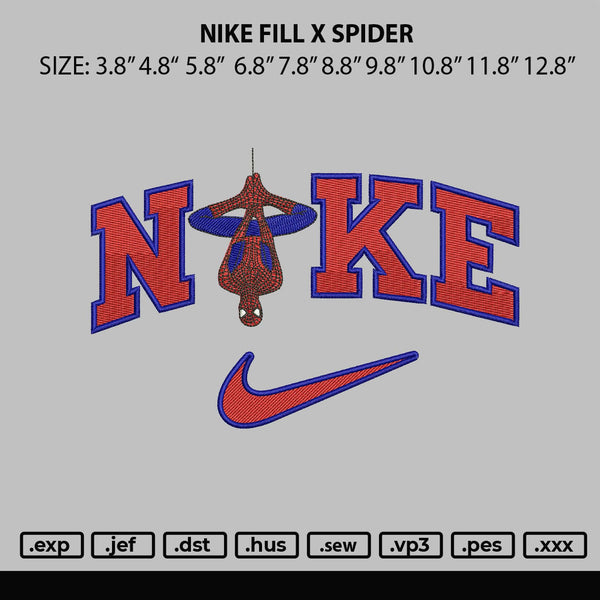 Nike Fill X spiderman Embroidery File 4 size