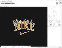 Nike Flames Embroidery File 6 Size