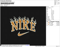 Nike Flames Embroidery File 6 Size