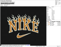 Nike Flames Embroidery File 6 Size