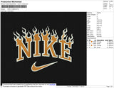 Nike Flames Embroidery File 6 Size