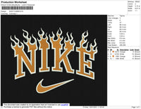 Nike Flames Embroidery File 6 Size