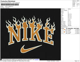 Nike Flames Embroidery File 6 Size