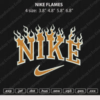 Nike Flames Embroidery File 6 Size
