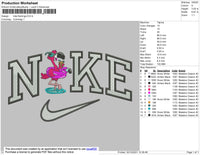 Nike Flamingo Embroidery File 4 size