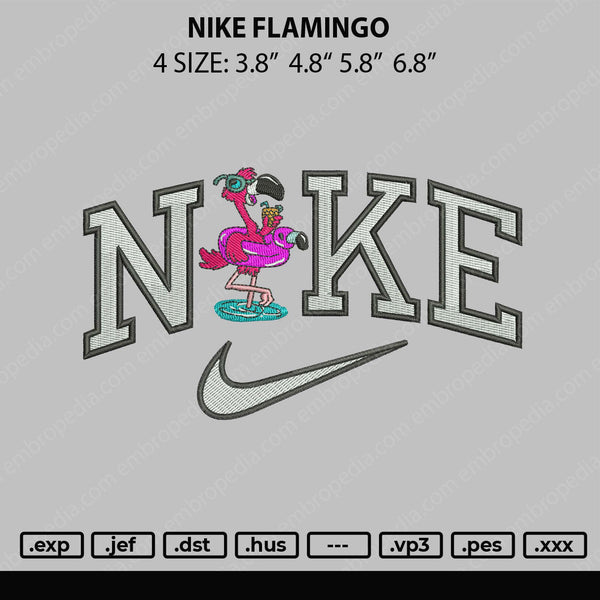 Nike Flamingo Embroidery File 4 size