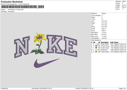 Nike Flower v7 Embroidery File 6 sizes