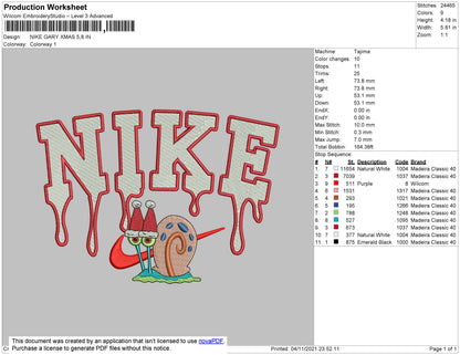Nike Gary Embroidery File 4 size