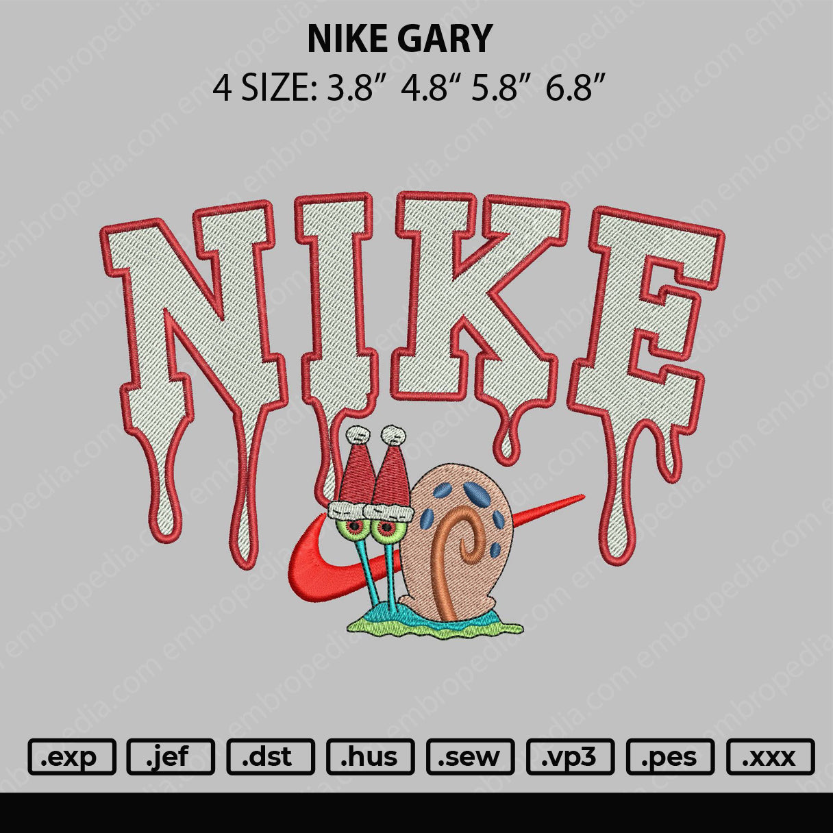 Nike Gary Embroidery File 4 size