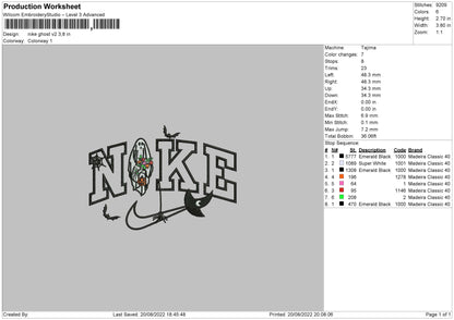Nike Ghost V2 Embroidery File 5 sizes