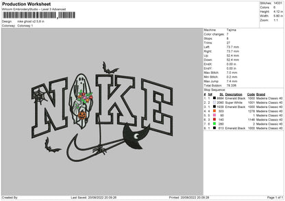 Nike Ghost V2 Embroidery File 5 sizes