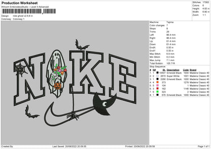 Nike Ghost V2 Embroidery File 5 sizes