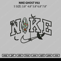Nike Ghost V2 Embroidery File 5 sizes
