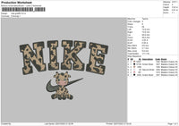 Nike Giraffe Embroidery File 4 sizes