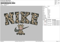 Nike Giraffe Embroidery File 4 sizes