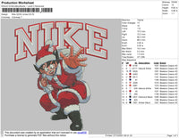 Nike Goku Xmas Embroidery File 4 size