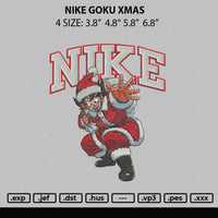 Nike Goku Xmas Embroidery File 4 size