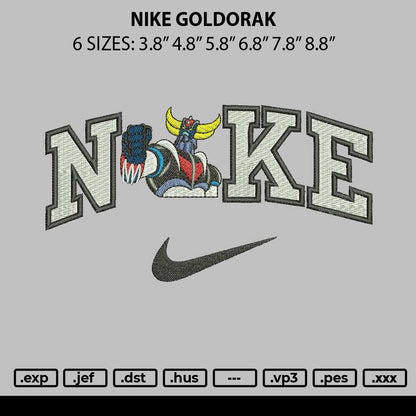 Nike Goldorak Embroidery File 6 sizes