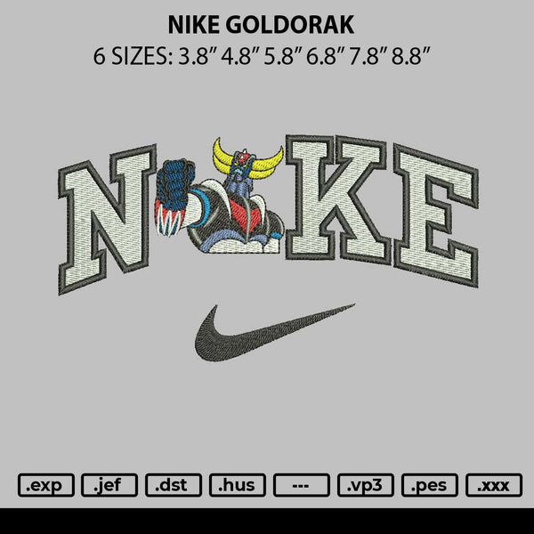 Nike Goldorak Embroidery File 6 sizes