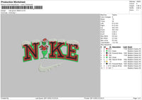 Nike Grinch Xmas 003 Embroidery File 6 sizes