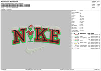 Nike Grinch Xmas 003 Embroidery File 6 sizes