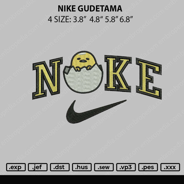 Nike Gudetama Embroidery File 4 sizes