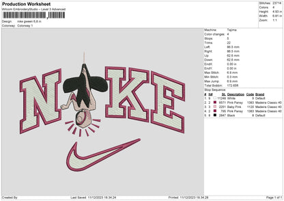 Nike Gwen Hang Embroidery File 6 sizes