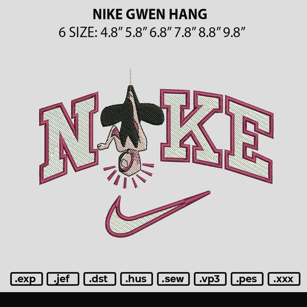 Nike Gwen Hang Embroidery File 6 sizes