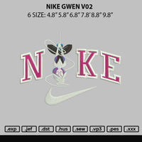 Nike Gwen V02 Embroidery File 6 sizes