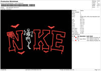 Nike Halloween Skull Embroidery File 5 sizes