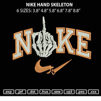 Nike Hand Skeleton Embroidery File 6 sizes