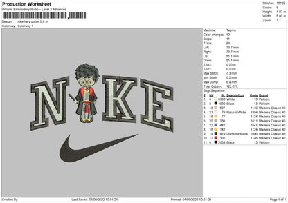 Nike Harry Potter Embroidery File 5 sizes