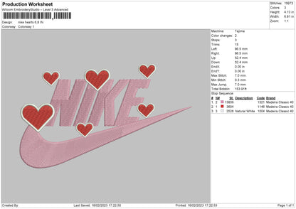 New Hearts Embroidery File 6 sizes