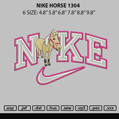 Nike Horse 1304 Embroidery File 6 sizes