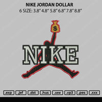 Nike Jordan Dollar Embroidery File 6 sizes