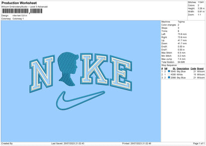 Nike Ken Embroidery File 6 sizes
