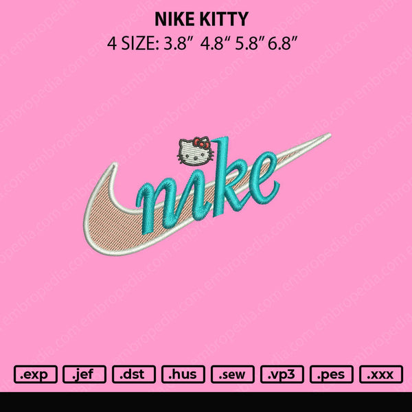 Nike Kitty Embroidery File 4 size