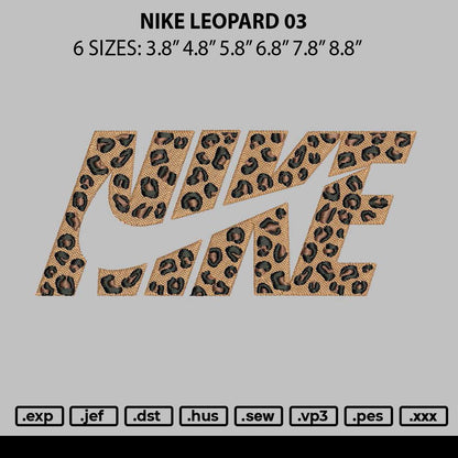 Nike Leopard 03 Embroidery File 6 sizes