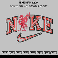 Nike Bird 1209 Embroidery File 6 sizes