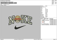 Nike Luffy Head Embroidery File 6 sizes