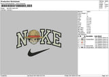 Nike Luffy Head Embroidery File 6 sizes