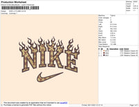 Nike Lv Flame Embroidery File 6 size