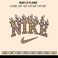 Nike Lv Flame Embroidery File 6 size
