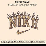Nike Lv Flame Embroidery File 6 size