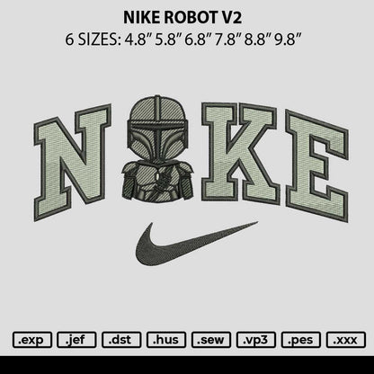 Nike Robot V2 Embroidery File 6 sizes